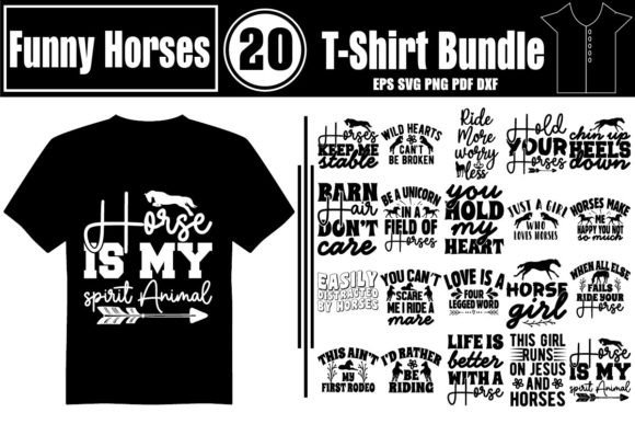 Horses T-Shirt Design Bundle