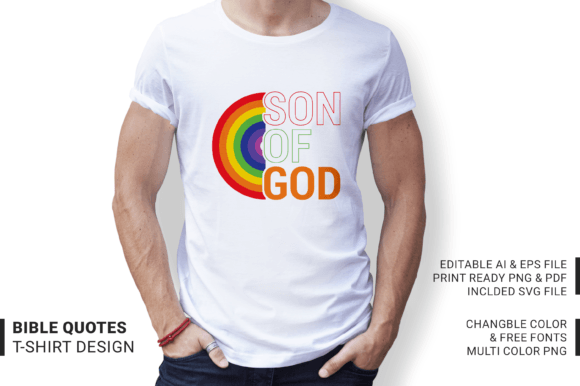 Rainbow, Son of God Bible Quotes T-shirt T-Shirt Designs